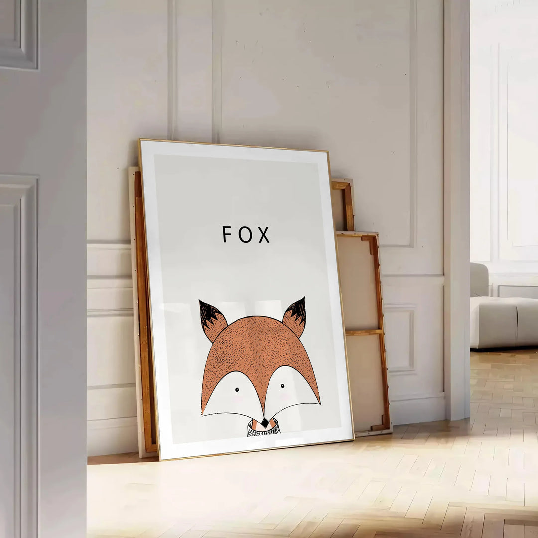 Fox Animal Print Travel Poster High Quality Frame Premium Print Home Decor Color