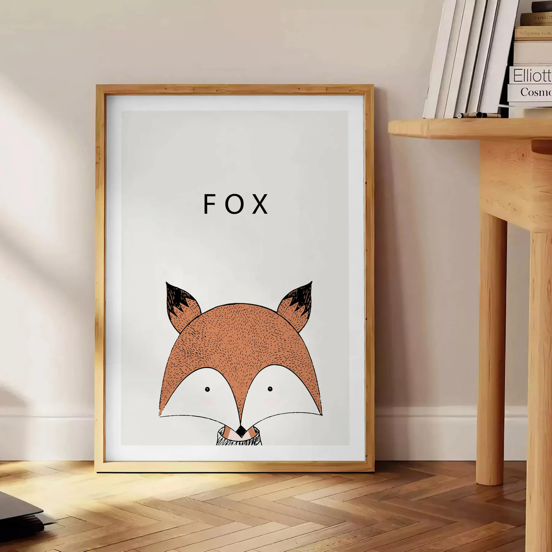 Fox Animal Print Travel Poster High Quality Frame Premium Print Home Decor Color