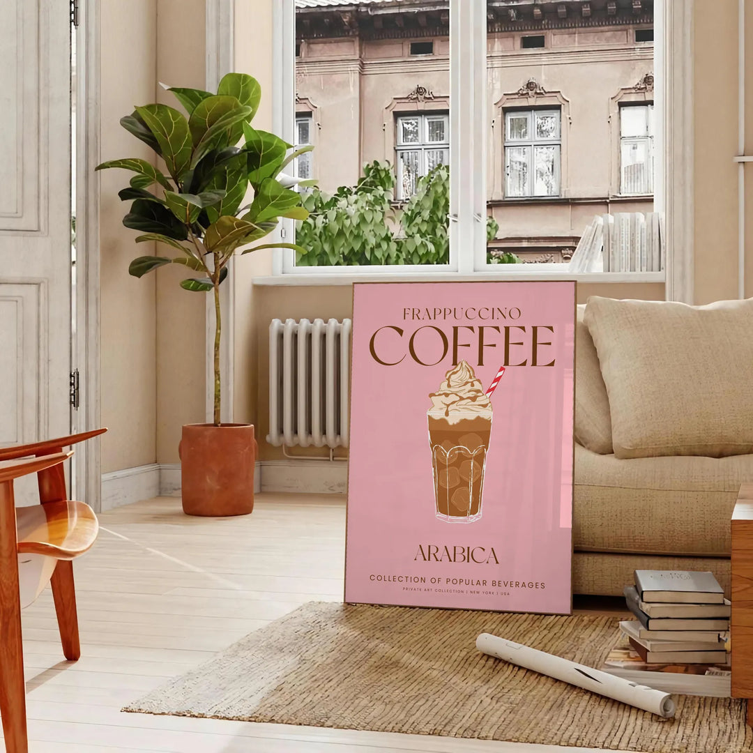 Frappuccino Coffee Cocktail Print Travel Poster High Quality Frame Premium Print Home Decor Color