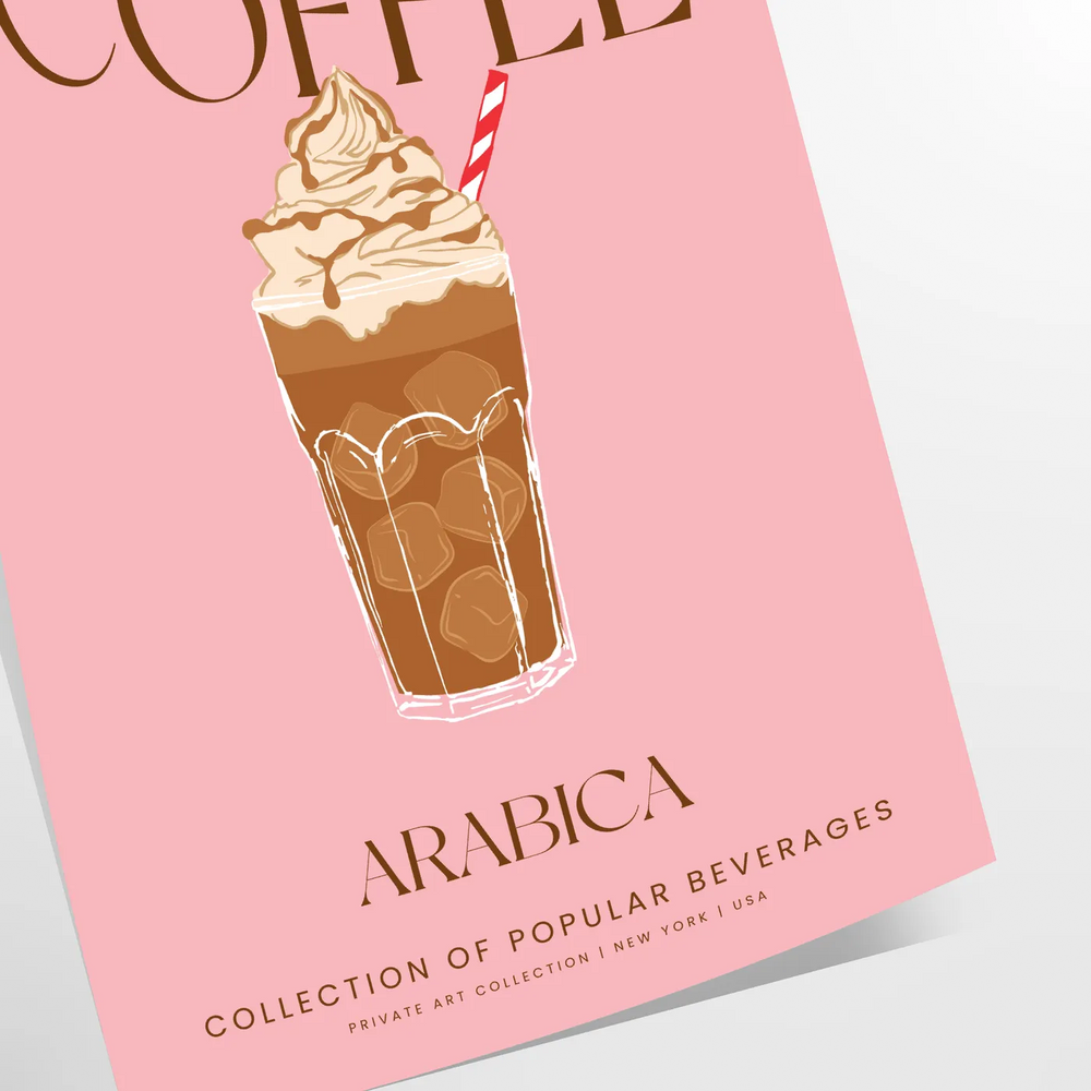 Frappuccino Coffee Cocktail Print Travel Poster High Quality Frame Premium Print Home Decor Color