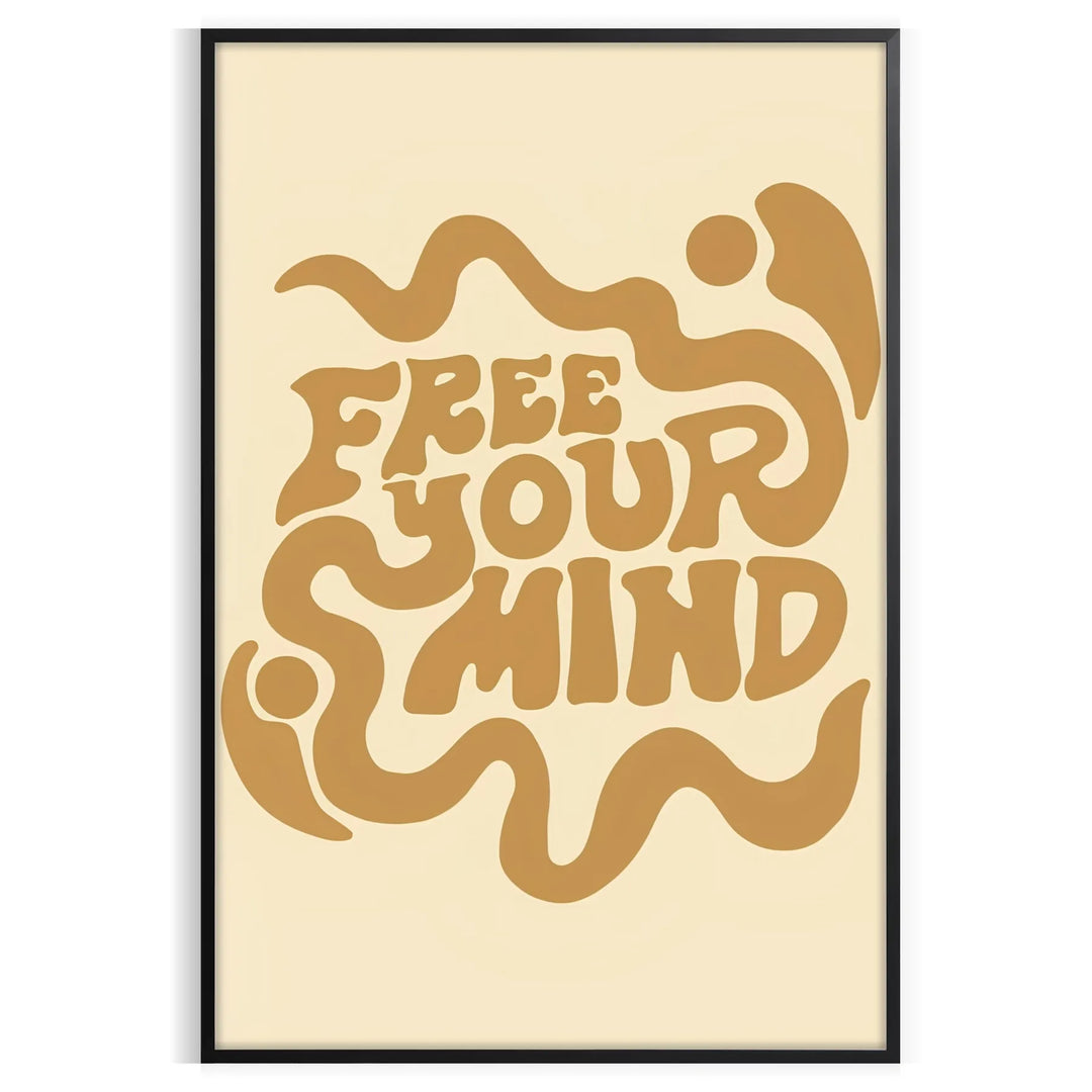 Free Your Mind Groovy Poster Travel Poster High Quality Frame Premium Print Home Decor Color