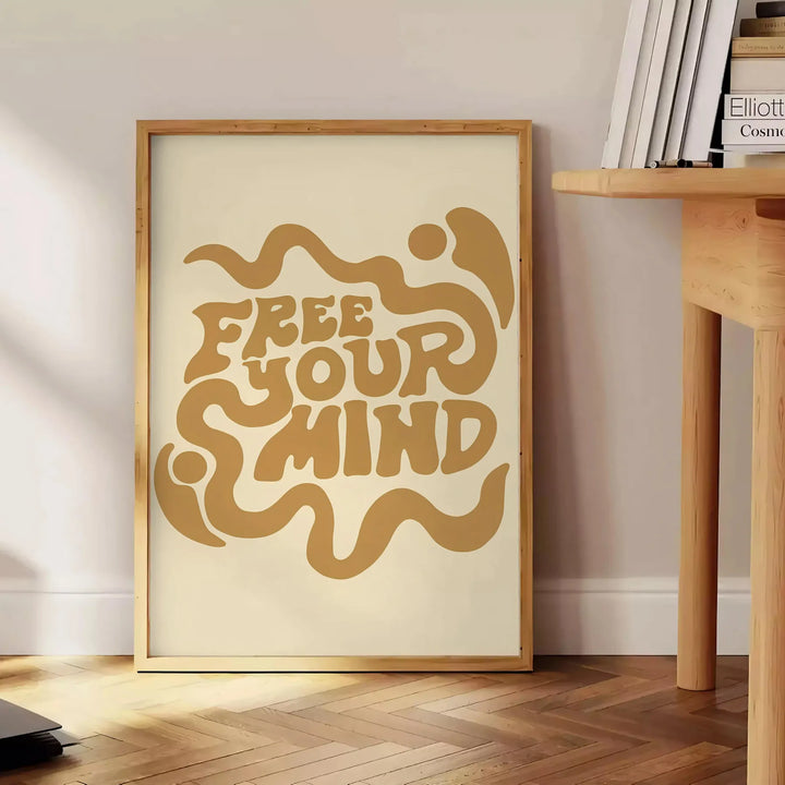 Free Your Mind Groovy Poster Travel Poster High Quality Frame Premium Print Home Decor Color