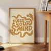 affiche Libère ton esprit groovy un éclat vibrant vert orange espace cadeau parfait énergie style rétro cadre