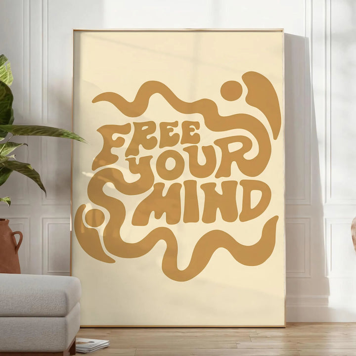 Free Your Mind Groovy Poster Travel Poster High Quality Frame Premium Print Home Decor Color