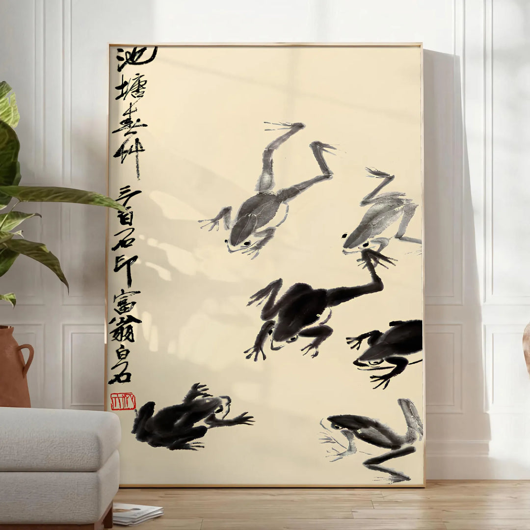 Frogs Matsumoto Hoji Japan Poster Travel Poster High Quality Frame Premium Print Home Decor Color