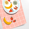space Fruit Kitchen Art Poster vibrant orange subtle gray eye wall fresh touch dining area unique gift personal decor accent unframed options today
