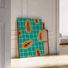 kitchen stunning fruit poster vibrant black orange hues wall art unique gift bold artwork decor lively atmosphere available multiple sizes A4 cm A0