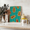 kitchen stunning fruit poster vibrant black orange hues wall art unique gift bold artwork decor lively atmosphere available multiple sizes A4 cm A0