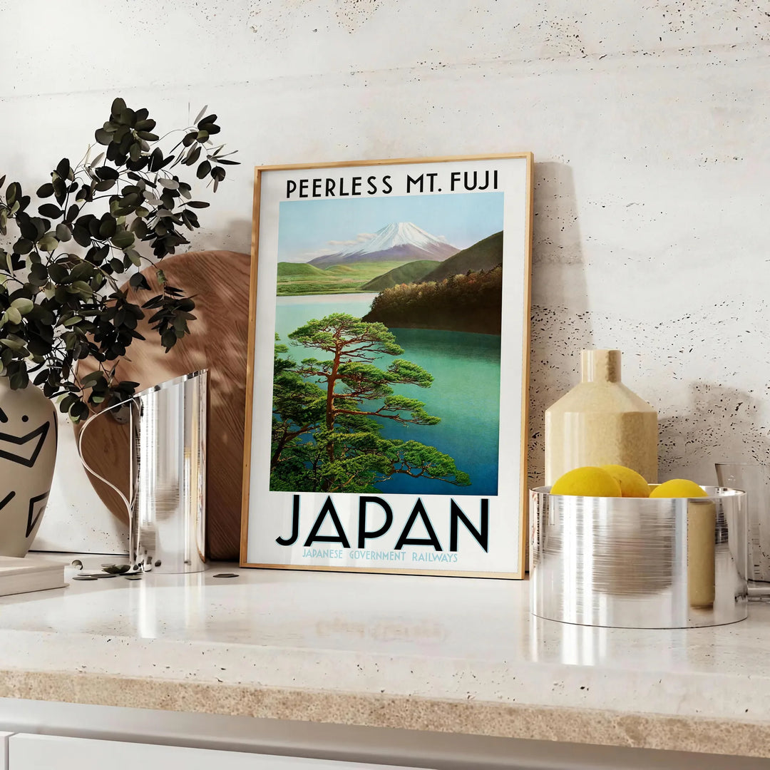 Fuiji Japan Travel Poster Print Travel Poster High Quality Frame Premium Print Home Decor Color