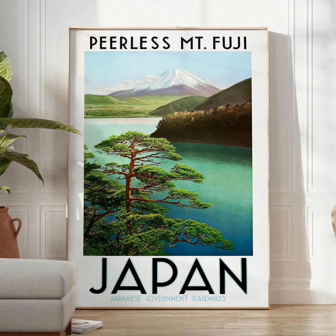 Fuiji Japan Travel Poster Print Travel Poster High Quality Frame Premium Print Home Decor Color