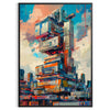 space captivating futurism building poster green blue hues stunning wall art ideal gift lovers modern print visionary touch room standalone piece environment