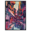future stunning water color poster vibrant greens blues futuristic cityscape perfect modern space wall art unique gift various sizes A4 cm A0
