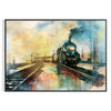 Affiche captivante thème futurisme voyage nuances aquarelle marron vert cadeau idéal une touche artistique espace tailles A4 cm A0