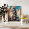 space captivating futurism building poster green blue hues stunning wall art ideal gift lovers modern print visionary touch room standalone piece environment