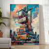 space captivating futurism building poster green blue hues stunning wall art ideal gift lovers modern print visionary touch room standalone piece environment
