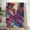 future stunning water color poster vibrant greens blues futuristic cityscape perfect modern space wall art unique gift various sizes A4 cm A0