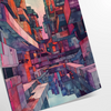 future stunning water color poster vibrant greens blues futuristic cityscape perfect modern space wall art unique gift various sizes A4 cm A0