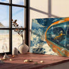 space captivating futurism travel poster sleek shades gray green perfect wall art modern decor lovers distinctive artwork unique gift A4 cm A0 dimensions