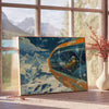 space captivating futurism travel poster sleek shades gray green perfect wall art modern decor lovers distinctive artwork unique gift A4 cm A0 dimensions
