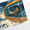 space captivating futurism travel poster sleek shades gray green perfect wall art modern decor lovers distinctive artwork unique gift A4 cm A0 dimensions