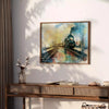 Affiche captivante thème futurisme voyage nuances aquarelle marron vert cadeau idéal une touche artistique espace tailles A4 cm A0