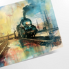 Affiche captivante thème futurisme voyage nuances aquarelle marron vert cadeau idéal une touche artistique espace tailles A4 cm A0