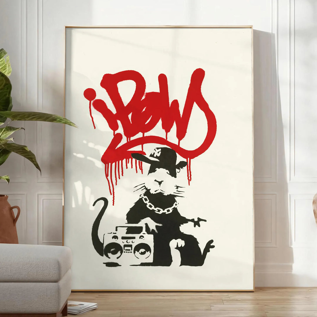 Gangsta Rabbit Animal Art Print Travel Poster High Quality Frame Premium Print Home Decor Color