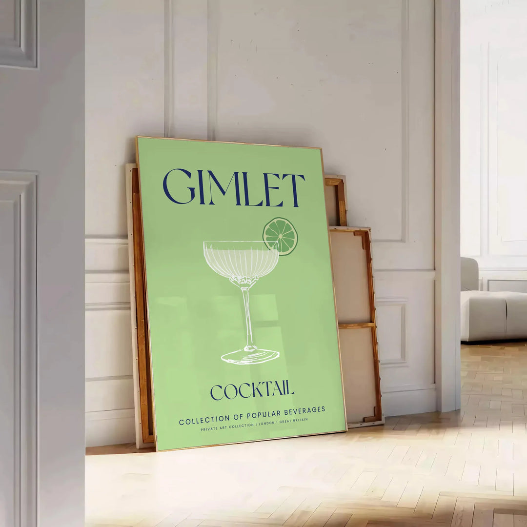 Gimlet Cocktail Wall Print Travel Poster High Quality Frame Premium Print Home Decor Color