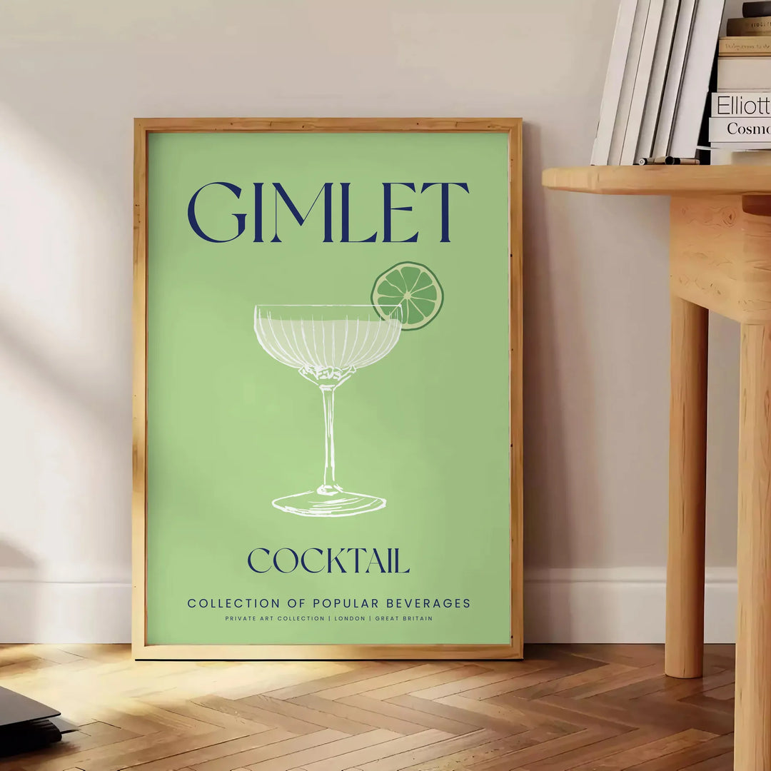 Gimlet Cocktail Wall Print Travel Poster High Quality Frame Premium Print Home Decor Color