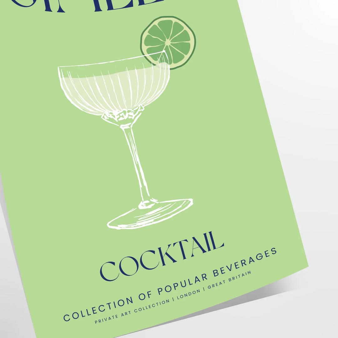 Gimlet Cocktail Wall Print Travel Poster High Quality Frame Premium Print Home Decor Color