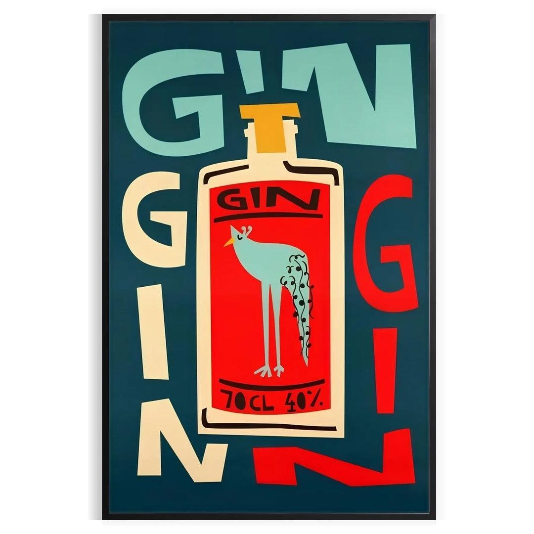 Gin Cocktail Wall Print Travel Poster High Quality Frame Premium Print Home Decor Color