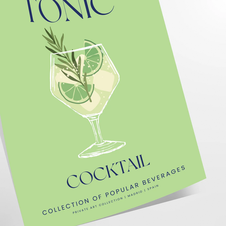 Gin And Tonic Cocktail Art Travel Poster High Quality Frame Premium Print Home Decor Color