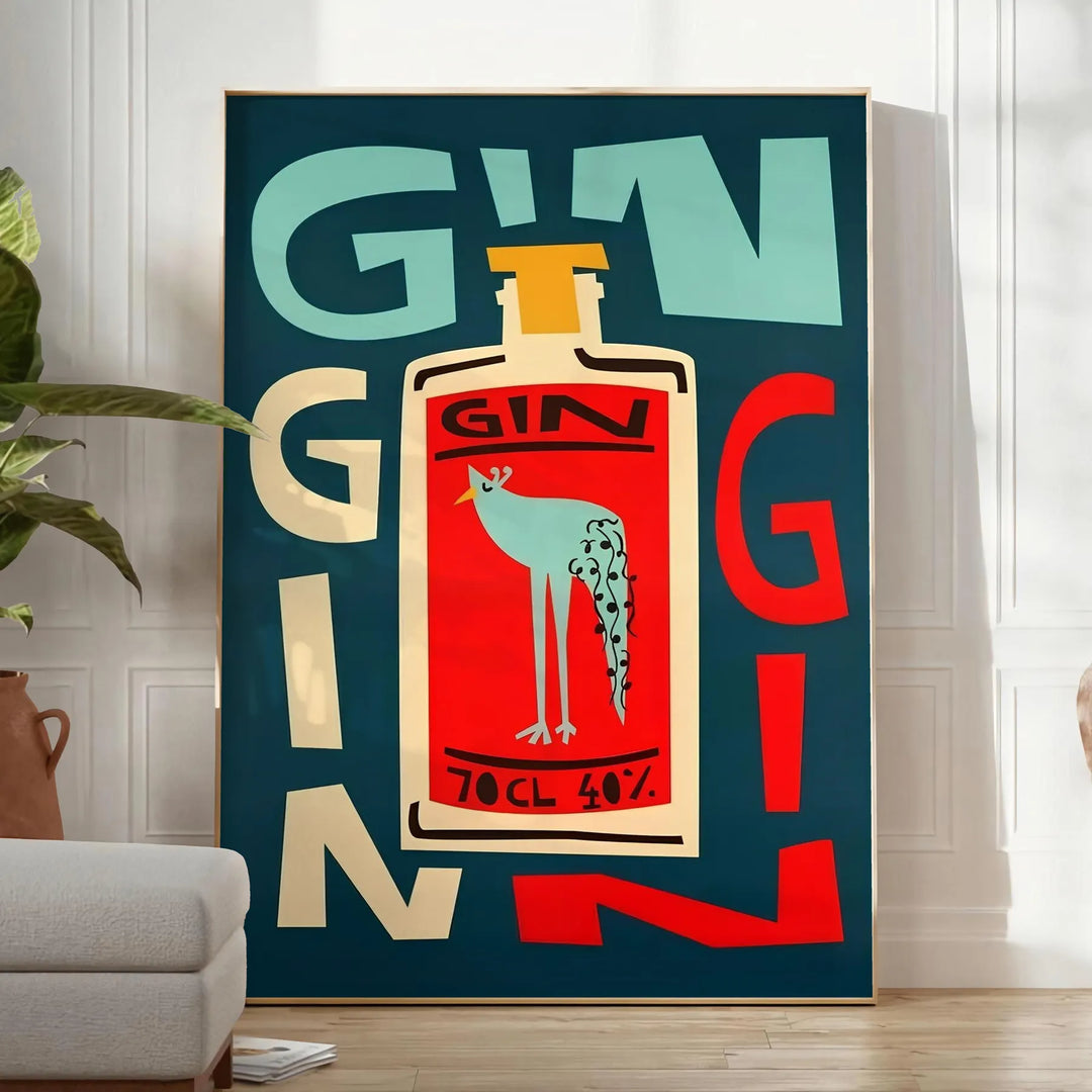 Gin Cocktail Wall Print Travel Poster High Quality Frame Premium Print Home Decor Color