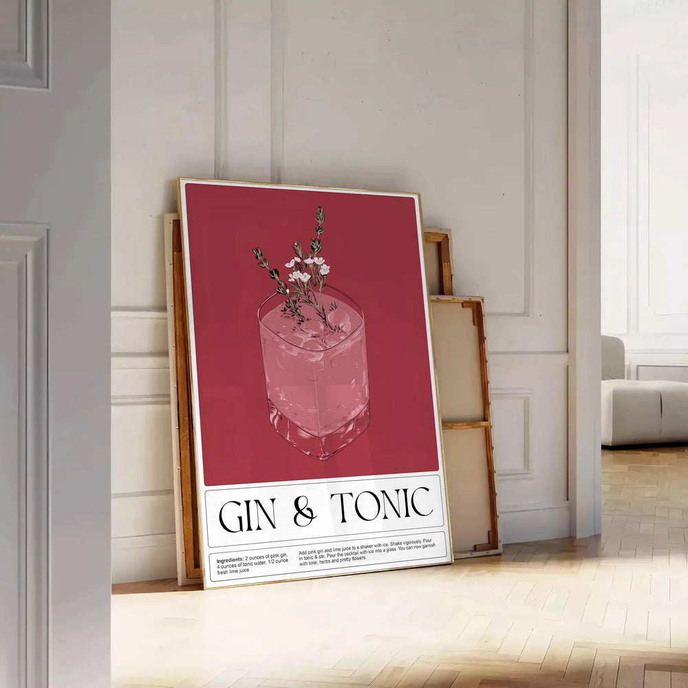 Gin Tonic Cocktail Print Travel Poster High Quality Frame Premium Print Home Decor Color