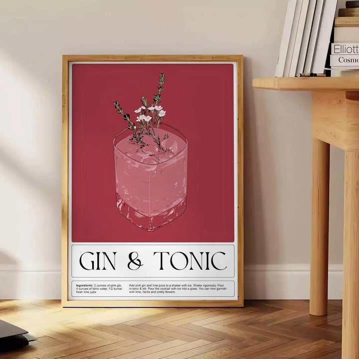 Gin Tonic Cocktail Print Travel Poster High Quality Frame Premium Print Home Decor Color