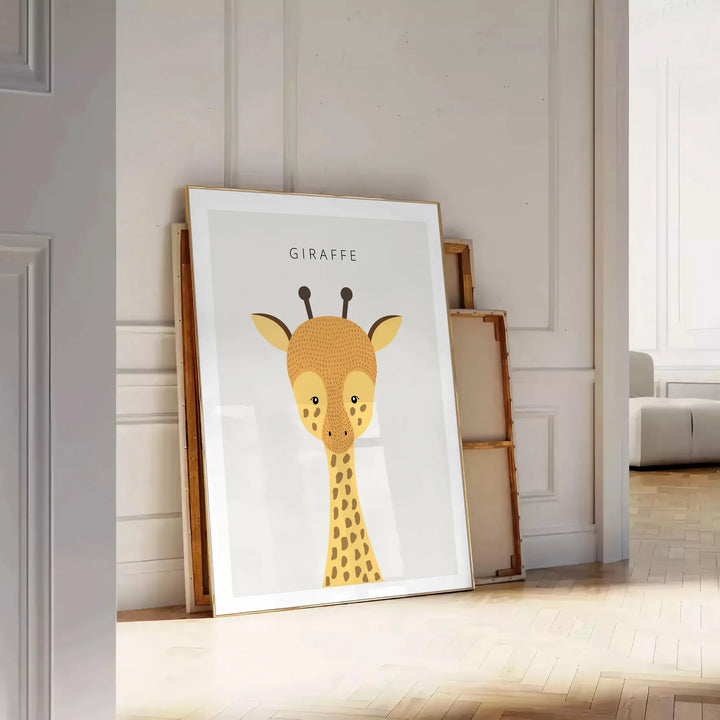 Giraffe Animal Print Travel Poster High Quality Frame Premium Print Home Decor Color