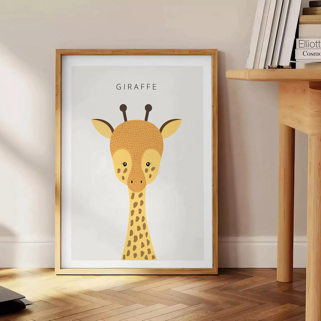 Giraffe Animal Print Travel Poster High Quality Frame Premium Print Home Decor Color