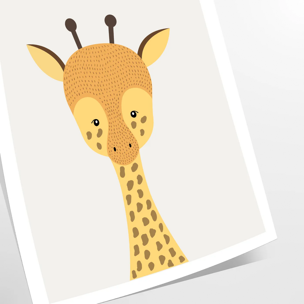 Giraffe Animal Print Travel Poster High Quality Frame Premium Print Home Decor Color