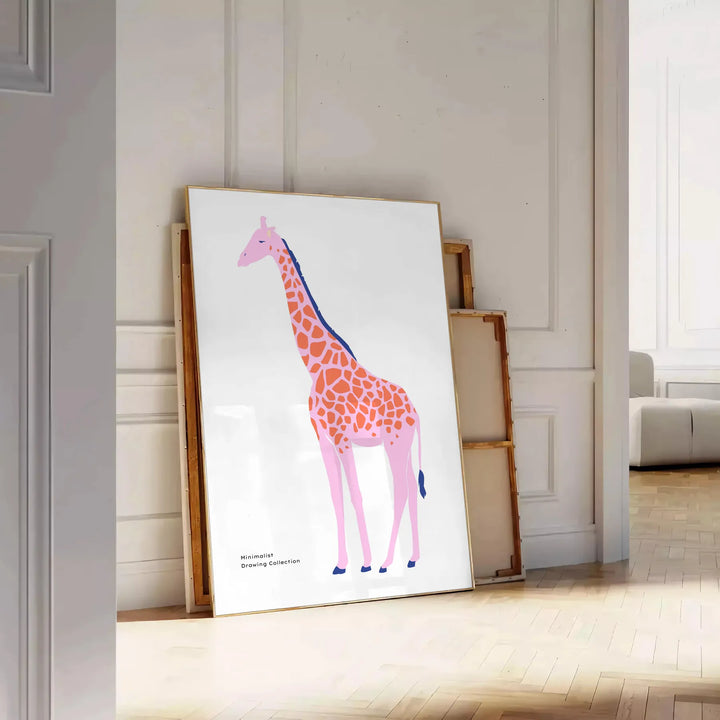 Giraffe Wildlife Print Travel Poster High Quality Frame Premium Print Home Decor Color