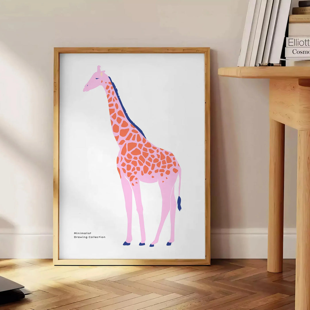 Giraffe Wildlife Print Travel Poster High Quality Frame Premium Print Home Decor Color