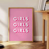 space Girls motivational poster elegant brown white hues wall art piece ideal gift occasion various print sizes A4 cm A0