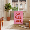 vibrant Go Piss Girl poster stunning piece popular wall art bold orange brown hues unique gift home decor unframed formats artwork collection