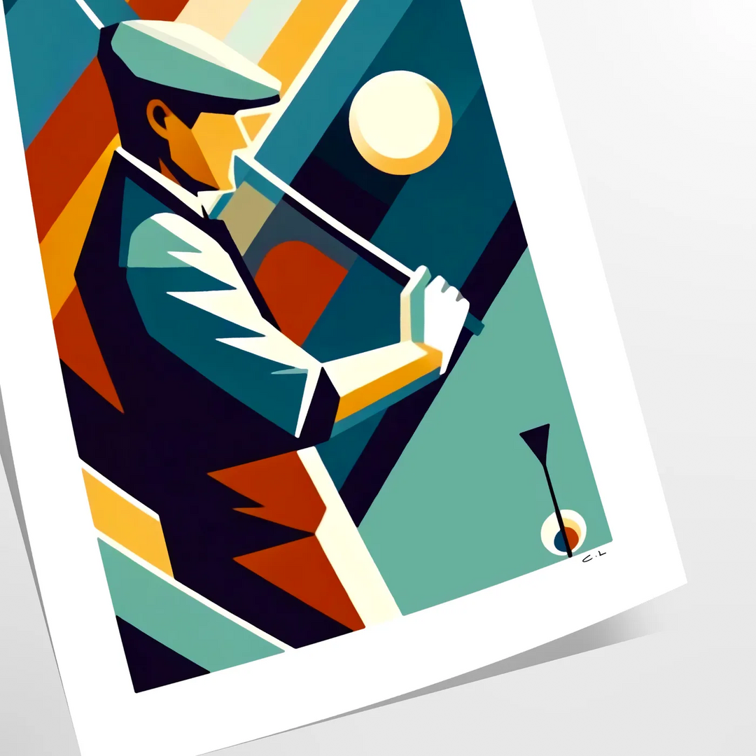 Golf Art Deco Poster Travel Poster High Quality Frame Premium Print Home Decor Color