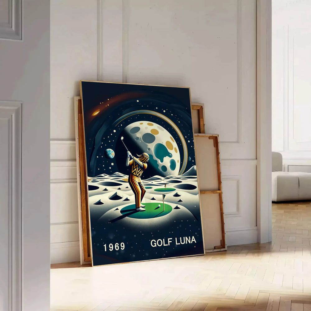 Golf Moon Poster Travel Poster High Quality Frame Premium Print Home Decor Color