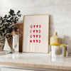 space Good Food Mood motivational poster stylish gray red tones kitchens dining areas artwork inspiring gift sizes A4 cm A0 vibrant wall art home today