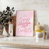 space Good Things Are Coming motivational poster rich brown red hues inspiring wall art warmth positivity room gift personal decor unframed editions