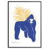 space captivating Gorilla Animal Art Poster stunning green blue hues wall decor thoughtful gift lovers home striking piece unframed versions