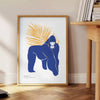 space captivating Gorilla Animal Art Poster stunning green blue hues wall decor thoughtful gift lovers home striking piece unframed versions