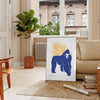 space captivating Gorilla Animal Art Poster stunning green blue hues wall decor thoughtful gift lovers home striking piece unframed versions