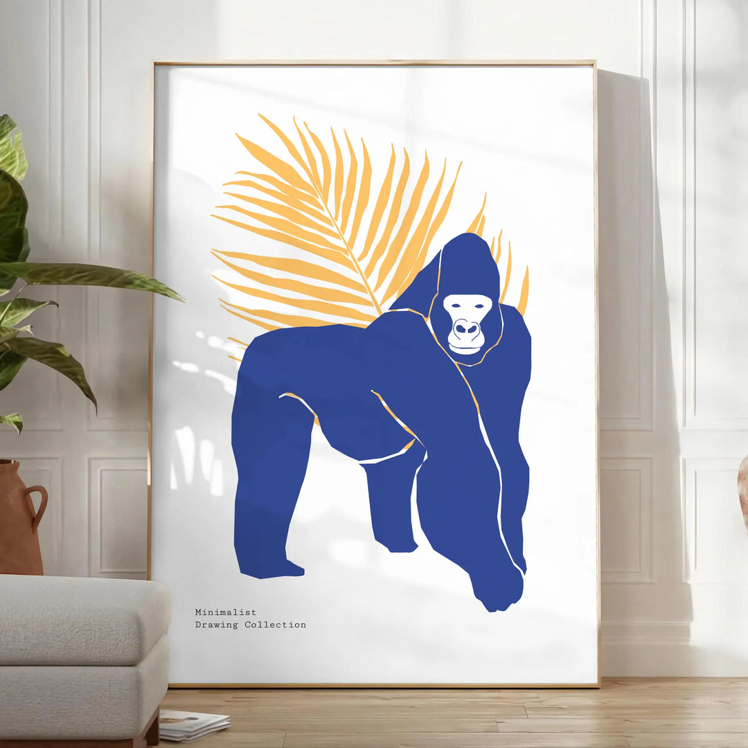 Gorilla Animal Art Print Travel Poster High Quality Frame Premium Print Home Decor Color